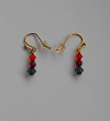 Boucles d'oreilles pendantes perles tricolor