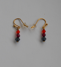 Boucles d'oreilles pendantes perles tricolor
