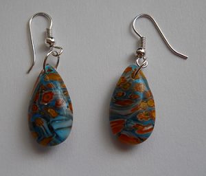 Boules d'oreilles bleu-orange