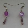 Boucles d'oreilles en perles mauves