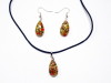 Parure collier et boucles en verre Murano multicouleurs