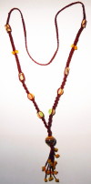 Collier en micro-macramé maron