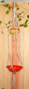 Suspension macramé  modèle double