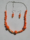 Parure collier et boucles de fruit d'orange