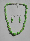 Parure collier et boucles citron vert