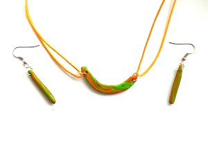 Parure collier et boucles bâtons