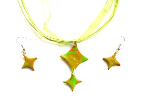 Parure collier et boucles étoilée