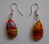 Boucles d'oreilles orange-rouge-jaune